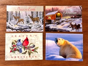 Menge 4 Tier WEIHNACHTSKARTEN + Umschläge - National Wildlife Federation - Bild 1 von 5