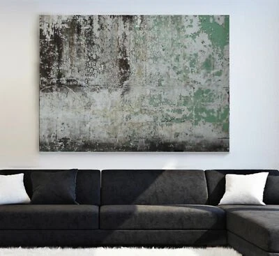 XXL LEINWAND BILD 145x100x5 TEXTUR GRÜN-BRAUN NATUR ABSTRAKT GEMÄLDE MODERN NEU - Bild 1 von 2