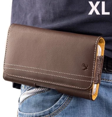 For SAMSUNG GALAXY S9+ - Brown Leather Belt Clip Horizontal Pouch Holster Case - Image 1 of 4