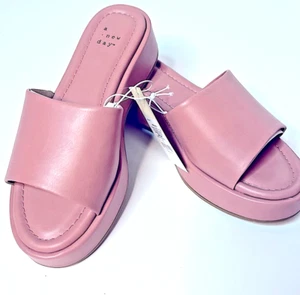 A New Day Women's Pink Carlita Wedge Slip On Platform Slide Sandals NEW! - Picture 1 of 6