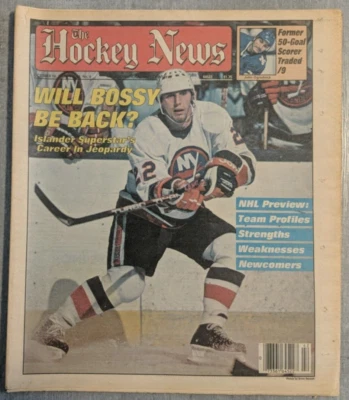 Mike Bossy 1987 New York Islanders Quebec Nordiques NHL VISTA PREVIA NOTICIAS DE HOCKEY Foto 1 de 3