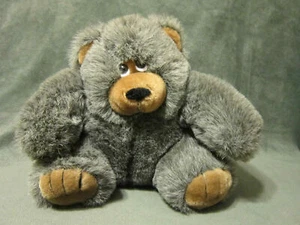 Oso de peluche Fiesta 1122G gris 9" en posición sentada 1989 de colección america wego - Imagen 1 de 4