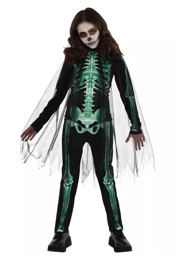 Skeleton - Glow Reaper Girl - Costume - Child - 2 Sizes - Image 1 of 1
