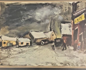 Maurice de Vlaminck Snowy Village France 1928 Signed 27.5x23.5” R55 - Picture 1 of 15