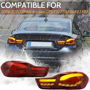 For BMW M4 F32 F33 F36 F82 F83 4-Series 2014-2020 GTS RED Full LED Tail Lights - Picture 1 of 7