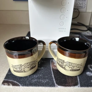 Vintage 1984 Hardees Rise And Shine Homemade Biscuit Coffee Mug Cup Lot of 2 - Picture 1 of 5