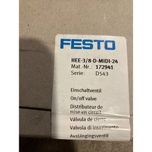 New HEE-3/8-D-MIDI-24 Festo 172941 On/off valve Fast Shipping - Picture 1 of 5