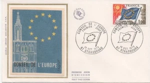 France 1976 FDC Silk Council Of Europe Cancellation: October 16, 1976 Strasbourg - Picture 1 of 1