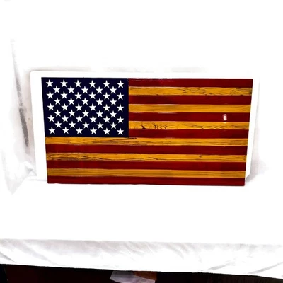 🔆Handmade Wooden American Flag for wall decorative - Image 1 of 4