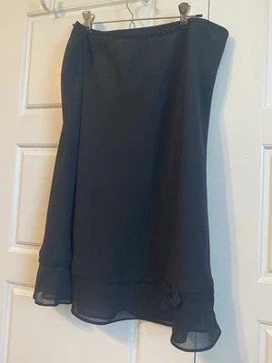 MSK Women's Skirt Black Bow Size XL Midi Sheer Elastic Waist Lined Y2K 90714 - Image 1 of 4