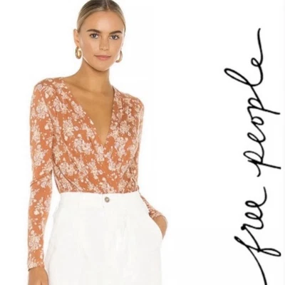 Free People Printed Turnt Bodysuit Size XS - Image 1 of 4