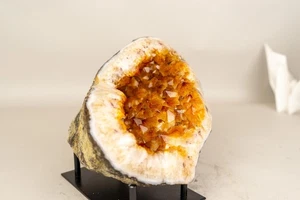 Natural Citrine Geode Cave with Golden Orange Citrine Points - Picture 1 of 10