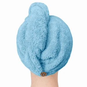 LONG MICROFIBRE TURBIE WRAP TWIST/HAIR DRYING TOWEL/TURBAN -SHOWER/BATH WOMEN AU - Picture 1 of 12
