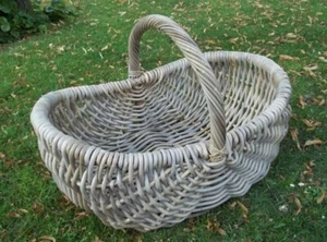 Cesta de chimenea, cesta de periódico, cesta gigante, beige-gris, - Imagen 1 de 2