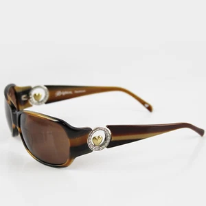 Vintage Brighton Heart of Gold Sunglasses Designer Wrap Tortoise Brown - Picture 1 of 6