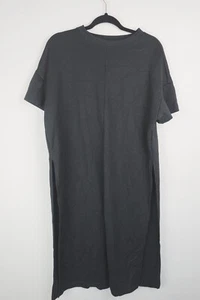 Athleta schwarzes Midi T-Shirt Kleid Small Kurzarm Freizeit Stretch Schlitz Saum - Bild 1 von 7
