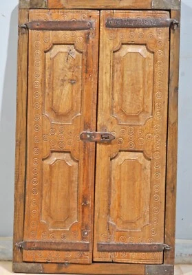 Ancien en Bois Grand Mural Décor Fenêtre Panneau Avec Cadre Original Fin Main C - Photo 1/4