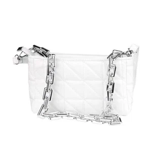 PU Leather Quilting Crossbody Bag Shoulder Bag Purses and Handbags Thick Chain - Picture 1 of 9
