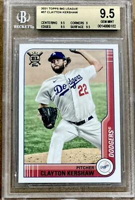 2021 Topps Big League #37 Clayton Kershaw BGS 9.5 GEM MINT - Image 1 of 2