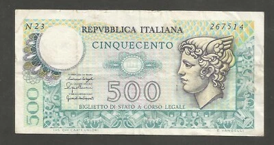 Italy 200 Lire 20.12.1976; VF; P-95, BNB-B323b; Mercury; Flying Pegasus - Image 1 of 2