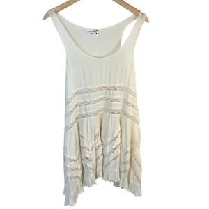INTIMATELY FREE PEOPLE Mujeres Trapecio Vestido Sin Mangas Crema Encaje Columpio Túnica S - Imagen 1 de 6
