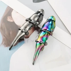 Anello Drago Teschio Gotico Gioielli Acciaio Inox Anelli Lunghi Artiglio Punk Uomo Donna - Foto 1 di 8