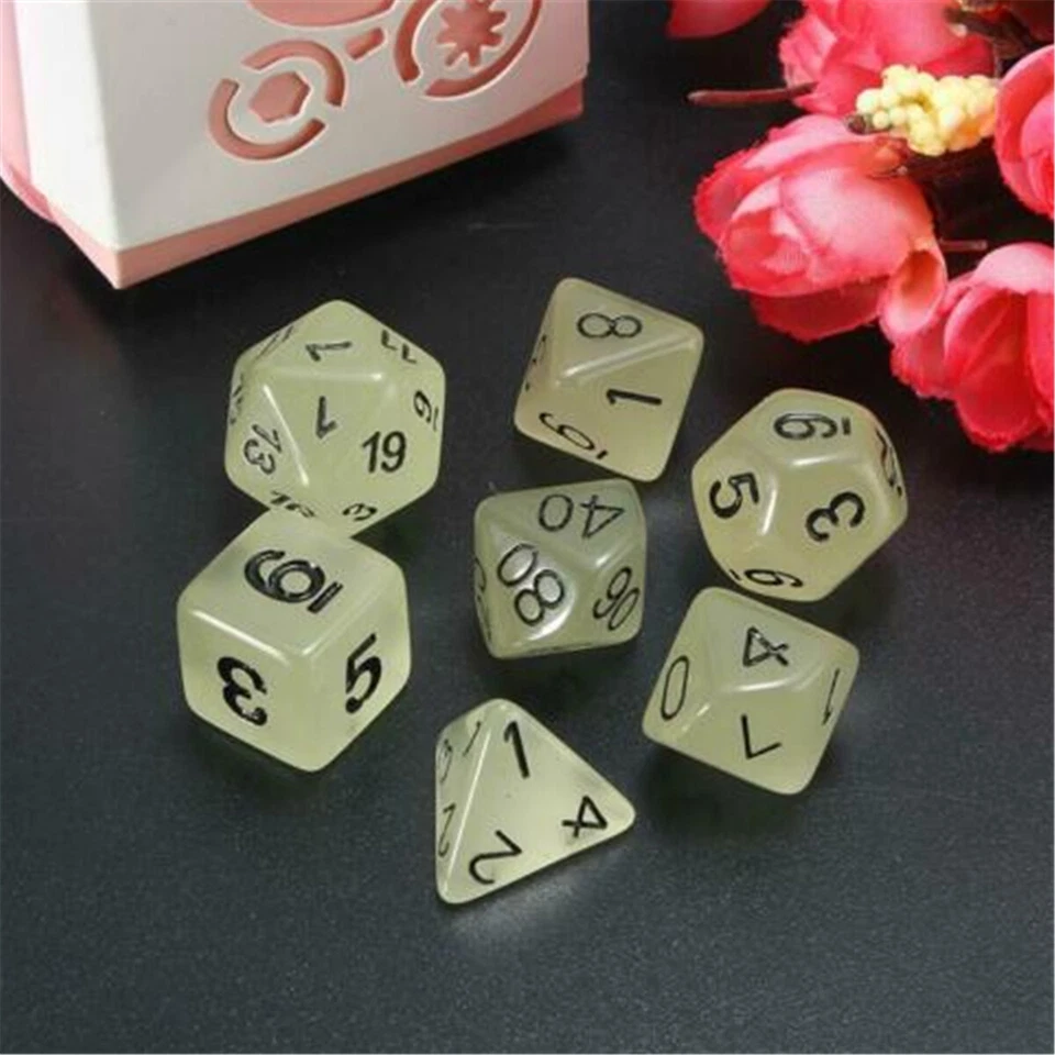 Luminous Moonshade 7 RPG Dice Set Polyhedral DND Dungeons Dragons Pathfinder
