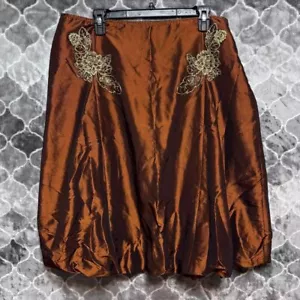 Vintage Damenrock Kupfer Metallic Blasensaum Größe 16 Whimsigoth Fee Grunge - Bild 1 von 4