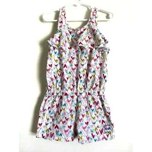 Calvin Klein Jeans shorts romper. Sleeveless, multi colored heart. Size 5. - Picture 1 of 6