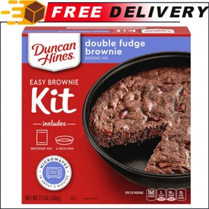 Duncan Hines Easy Brownie Kit Double Fudge Cake Chocolate Fudge Frosting, 8.4oz - Picture 1 of 7