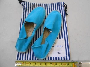 SIZE 42 MANEBI ESPADRILLE  SKY BLUE SOLID COLOR SUEDE NEW SHOES SPAIN US SIZE 11 - Picture 1 of 5