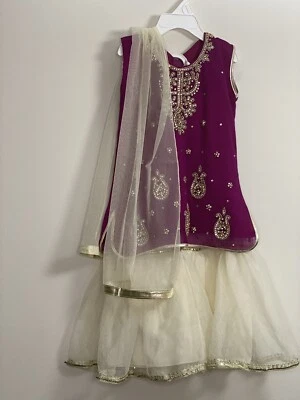 Fancy Lehnga For Girls Ages 3-4 Years Ready-to-wear - Image 1 of 4