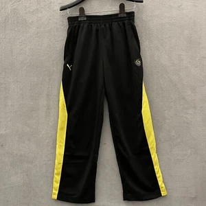 Puma Boys Elastic Waist Pocket Sweatpants Black Yellow Pants Size M - Picture 1 of 10