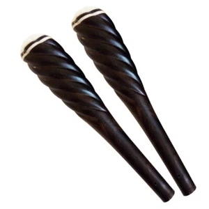 1 Set 2 Ebony Wood Erhu Er Hu Pegs Tuning Peg Round 二胡 - Picture 1 of 2
