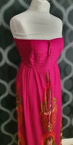 KUSHI Magenta Strapless Maxi Dress Size 8 - Picture 1 of 3