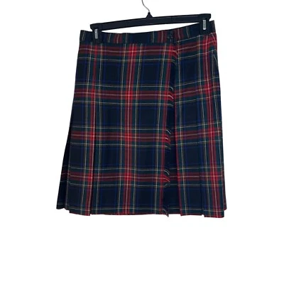 Юбка Rafaella женская винтажная размер 14 чисто шерстяная клетчатая бахрома многоцветная - Изображение 1 из 4