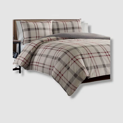 Juego de edredón Eddie Bauer blanco Portage Bay beige completo/queen Foto 1 de 4