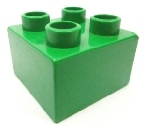 LEGO Duplo Green Brick 2x2 Réf 3437 - Imagen 1 de 1