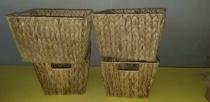 Trademark Innovations Hyacinth Storage Basket with Handles, Rectangular Set of - Picture 1 of 6