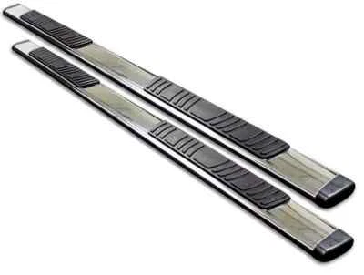 Go Rhino 5" O.E. Xtreme Oval Low Profile Polished Stainless Side Bars Side Steps - Image 1 of 4