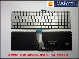 Clavier Espagnol HP 15S-FQ119NS 15S-FQ1120NS Rétro-éclairé Couleur Argenté TEC65 - Afbeelding 1 van 1