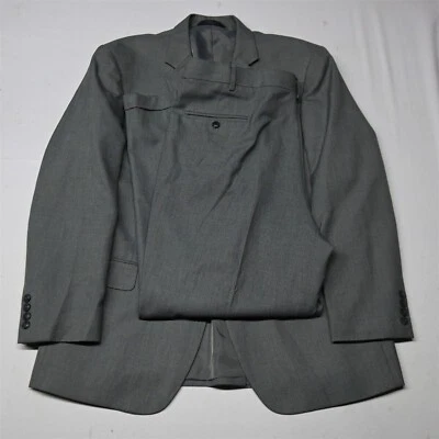 Saddlebred 46R 40x30 Gray Mens Sport Coat Jacket Pants Suit - Image 1 of 4