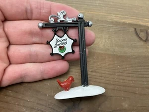 Vintage Weihnachtsmann Werkbank Schild Post - Jahreszeiten Grüße & Kardinal - Bild 1 von 12