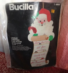 BUCILLA JEWELED CHRISTMAS CARD HOLDER "SANTA'S SCROLL" KIT - NEW! - Picture 1 of 5