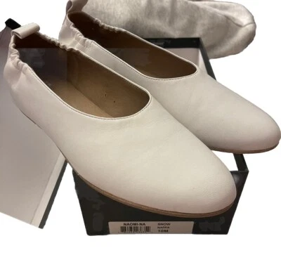Zapato cómodo Eileen Fisher Naomi Nappa cuero ballet plano para mujer talla 10 blanco Foto 1 de 4