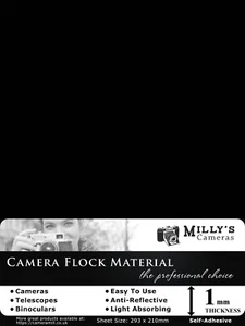 Camera Flock Material - 210 x 293mm Sheet - Self-Adhesive - Anti Reflective - Afbeelding 1 van 2