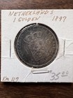 Netherlands 1897 gulden silver coin