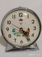 OROLOGIO DA TAVOLO SVEGLIA ANALOGICA A CARICA MANUALE CORDA VINTAGE GALLINA,