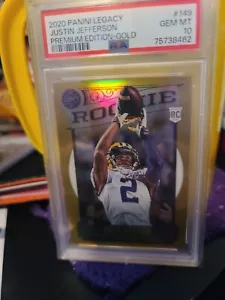 2020 Panini Legacy Justin Jefferson Gold Rookie Card! PSA 10! /25! Pop 2! - Picture 1 of 2