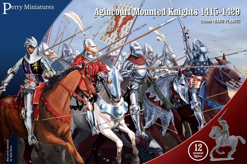 Perry Miniatures AO70 - Agincourt Mounted Knights 1415-1429 - 28mm PLASTIC BOX S - Image 1 of 4